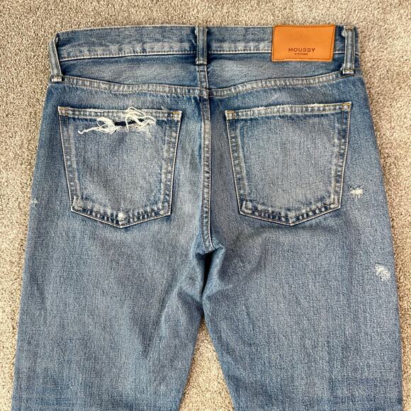 Moussy Vintage Bowie Tapered Mid-Rise Distressed 100% Cotton Jeans (Sz 27) - Picture 11 of 11